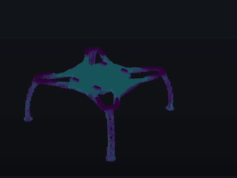 A drone frame is 3D printed in PLA layer by layer, coloured by the stress it keeps as it cools, then released from the bed